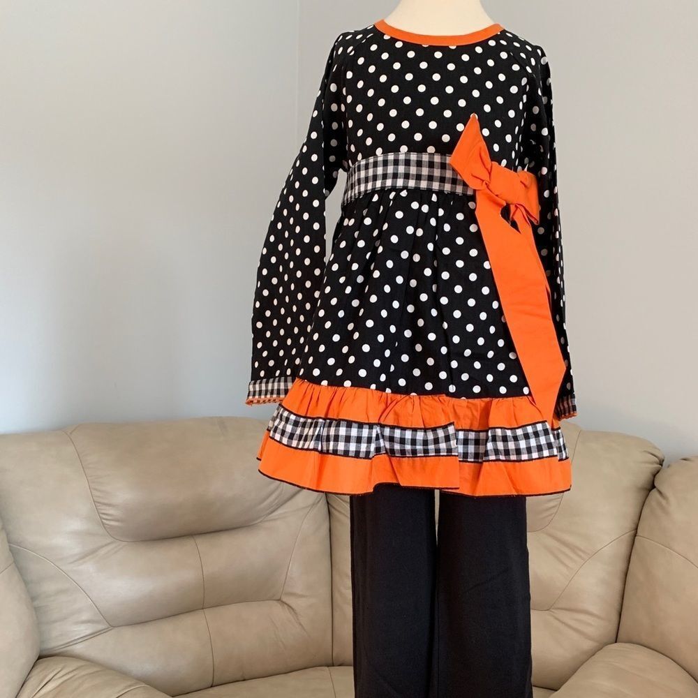 AnnLoren Girls Boutique polka dots Shirt & Pants